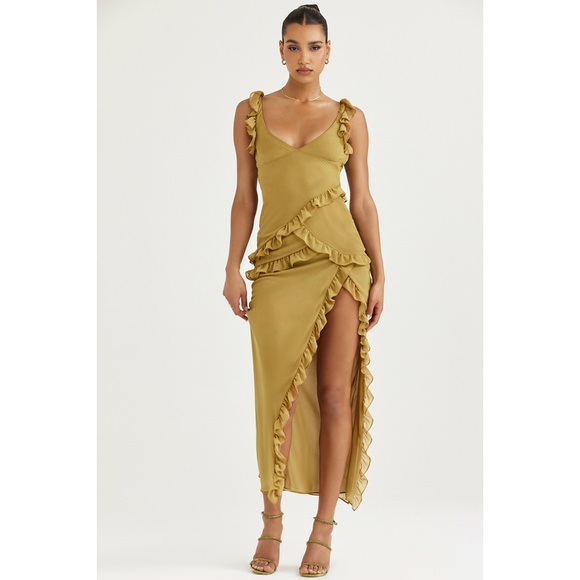 NEW House of CB Pixie Dress Olive Large - Picture 9 of 16